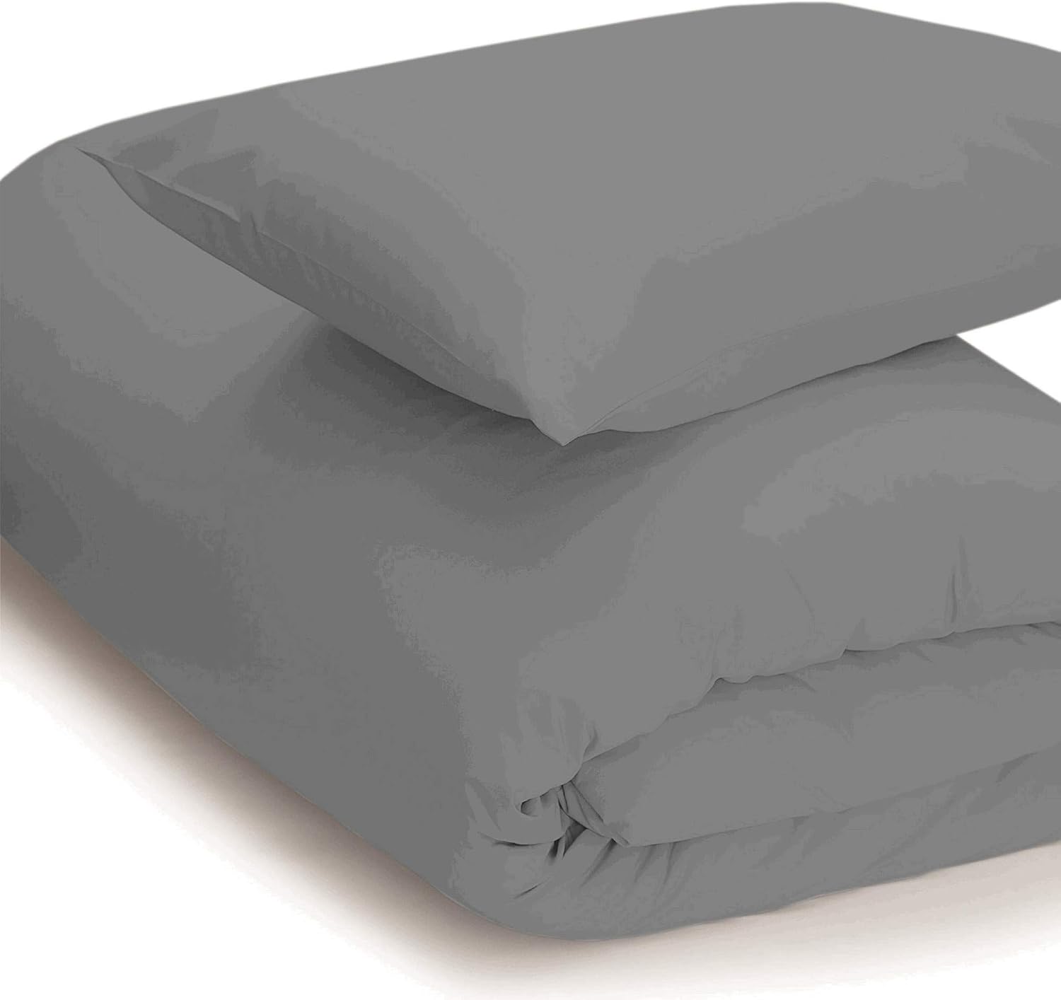 Belledorm Easycare Percale Duvet Cover (Twin) (Gray)