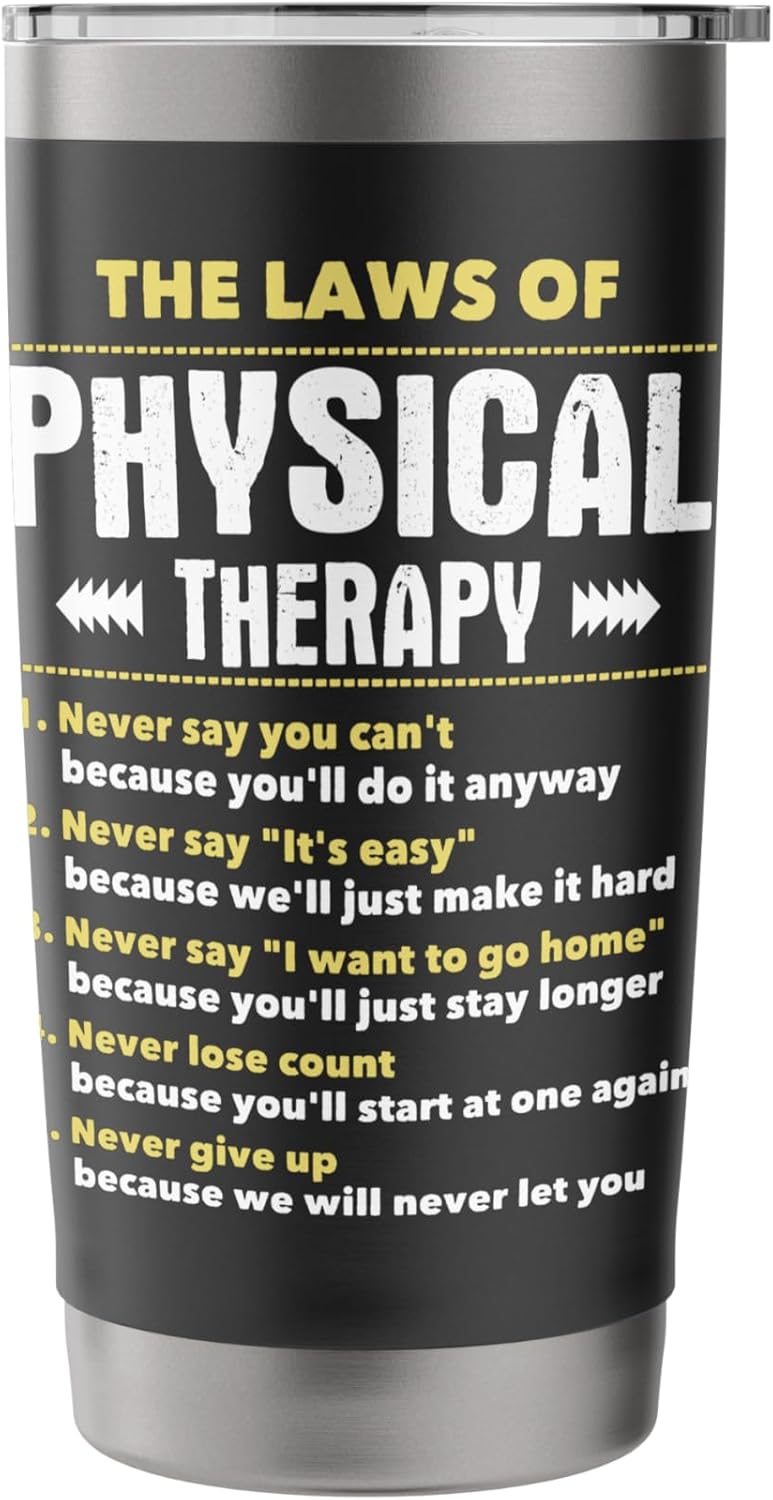 The Laws Of Physical Therapy - Physical Therapist PT Student Stainless Steel Insulated Tumbler - Image 3
