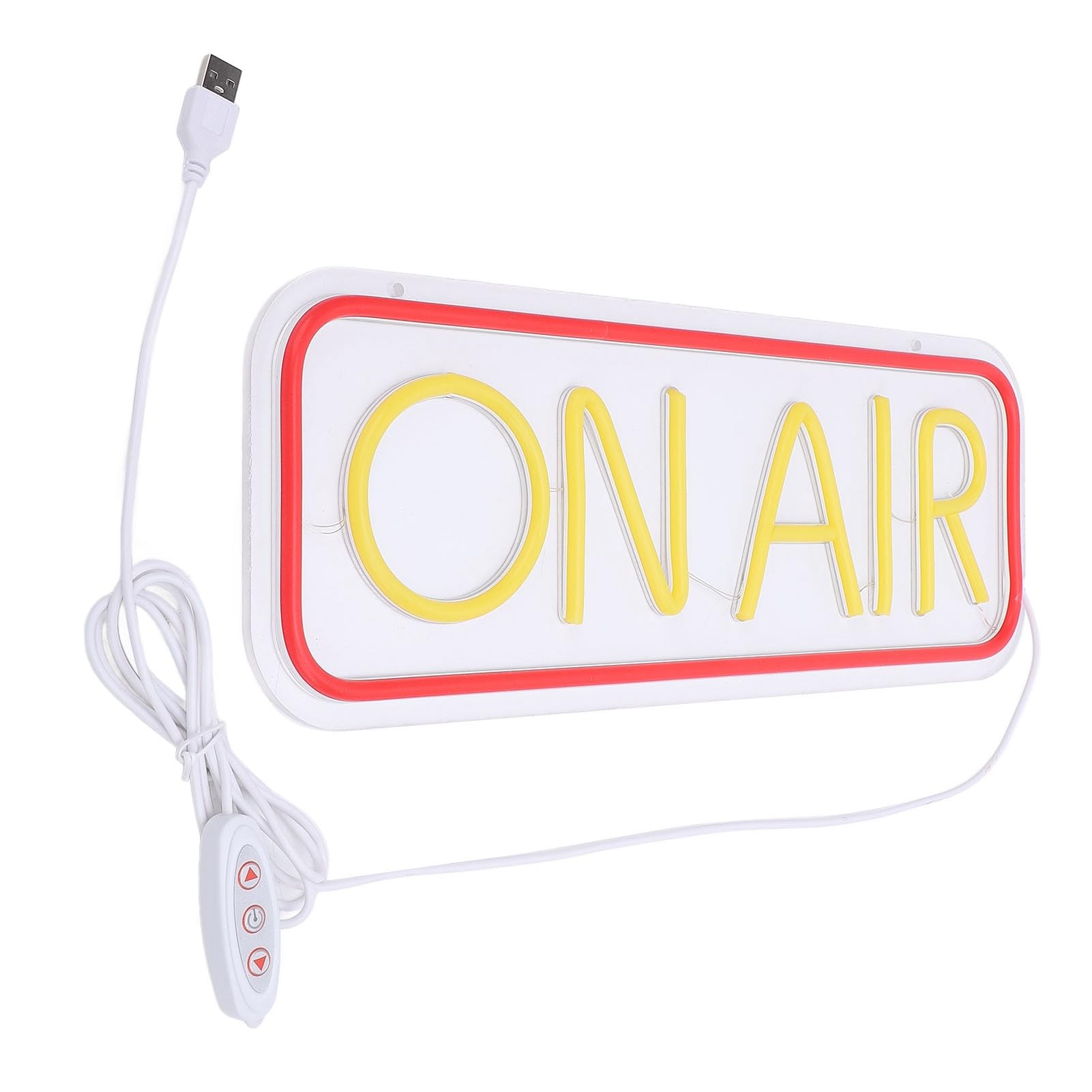 Dpofirs Na Znaku Air Neon, Jasne LED Studio Light for Streaming Room, Decor Podcast, Zasilane Przez USB, światło nagrań, Mocowanie ścienne, 15,7x5,9 Cala