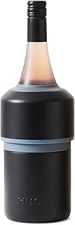 Huski Wine Chiller | Award Winning Iceless Design | Keeps Wine Cold up to 6 Hours | Wine Accessory | Next Generation Ice Bucket | Fits Some Champagne Bottles | Perfect Gift for Wine Lovers (Black)