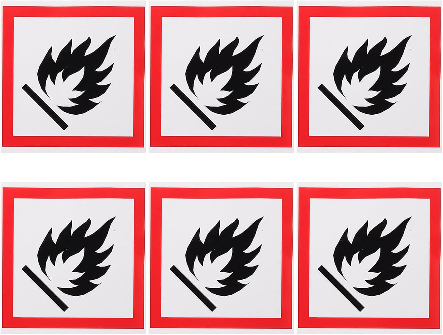 6pcs Fire Caution Label: PVC Fire Warning Stickers For Garbage Bins - Self-Adhesive And Weatherproof Safety Labels For Public Spaces