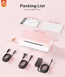 Rongta 4x6 Imprimante d'étiquettes thermiques Bluetooth, Imprimantes d'étiquetage sans fil pour l'expédition iPhone Android iPad macOS Fenêtres, Rose