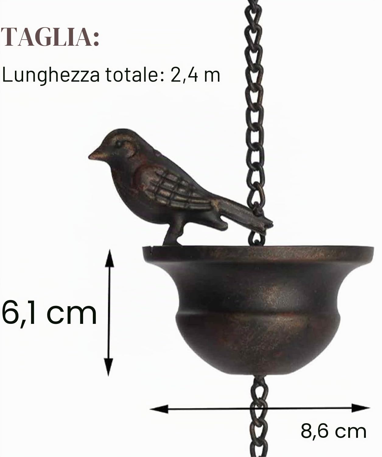 Catena per Acqua piovana, Catena per grondaie, Catena per drenare l'acqua per la Pioggia