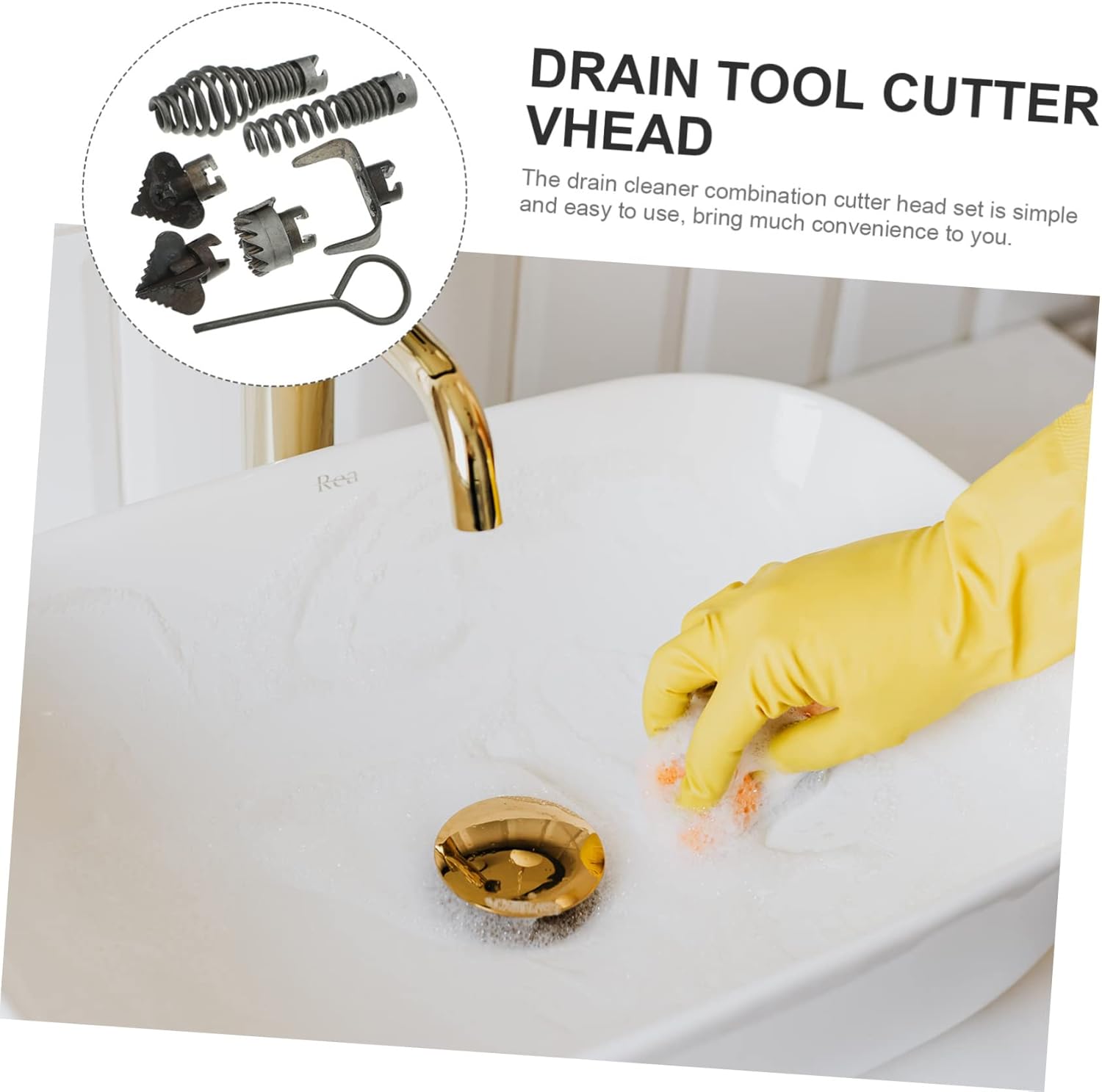 ARTIBETTER 4sets Drain Cleaning Tool Cutter Combination for Dredging and Maintenance Lightweight and Drain Accessory for Home and