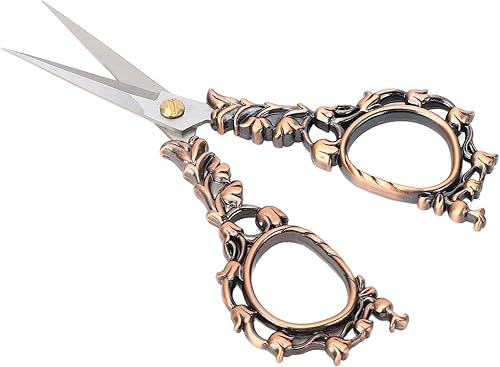 Miniatura 2 de Tijeras de bordado de costura de diseño europeo vintage antiguo para costura de tela - Bronce H (bronce antiguo)