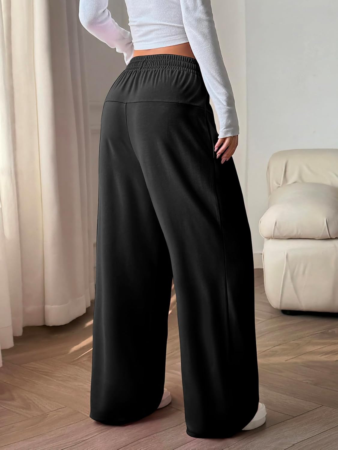 ZAFUL Womens Wide Leg Drawstring Sweatpants Spring Baggy Lounge Travel Pants Fashion Outfits 2026 Joggers Clothes - Image 6