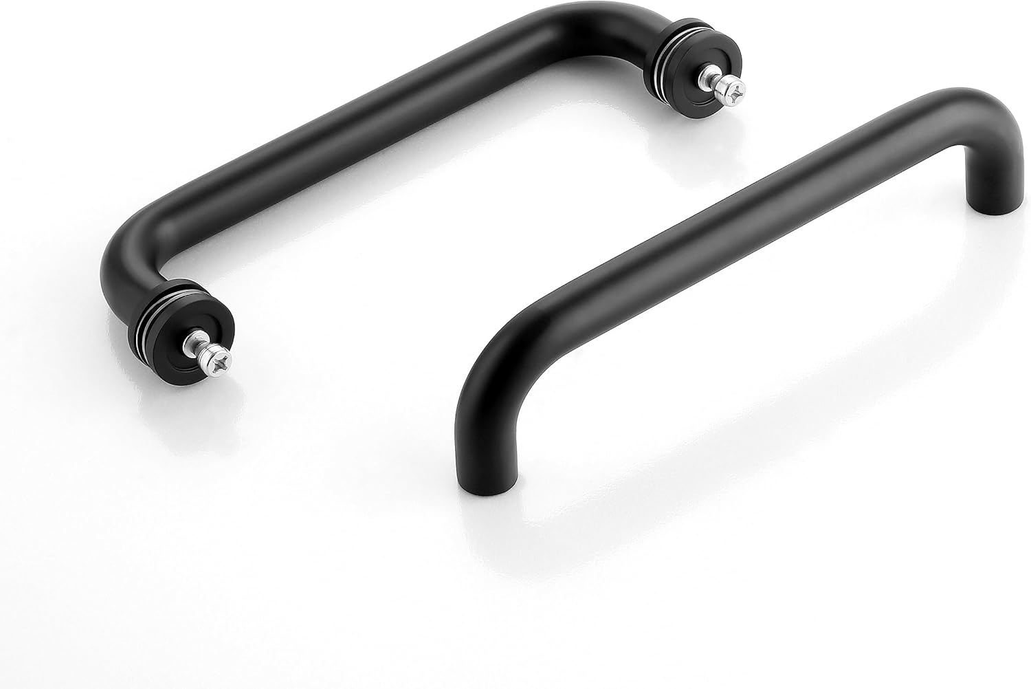 8" Round Handle for 1/4" to 1/2" Thick Glass Doors, Frameless Shower Doors, Office Glass Doors, 304 Stainless Steel Matte Black Finish