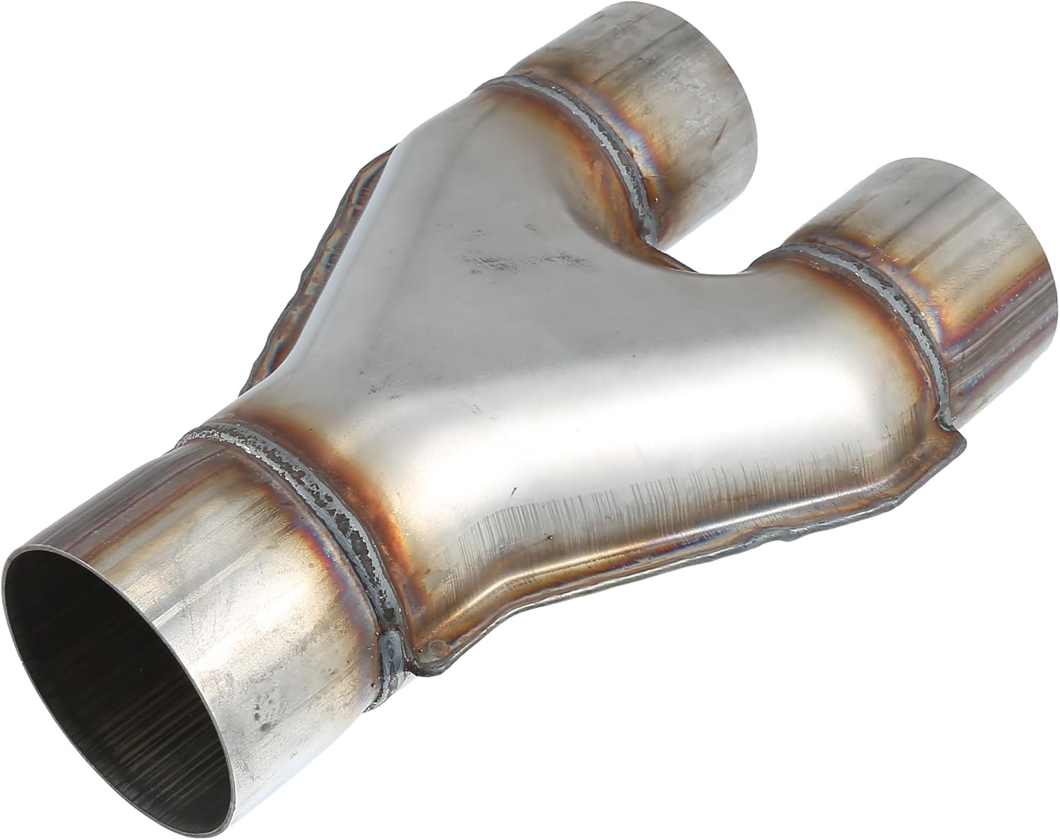 uxcell Universal Y-shaped Exhausts Pipe 3 Inch Inner 2.5 Inch Outer 10 Inch Length Stainless Steel Silver Tone