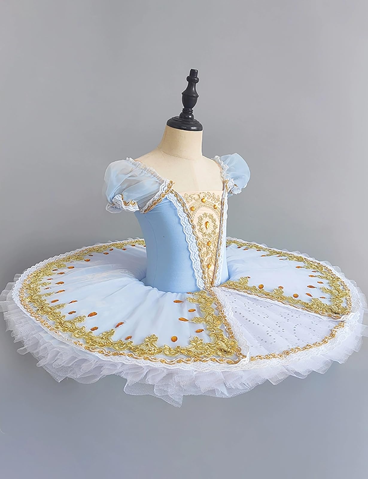 AOQUNFS Niñas Lentejuelas Brillantes Bordado Camisola Tutu Faldas Bailarina Lago de los Cisnes Actuación Disfraz,MTB-109