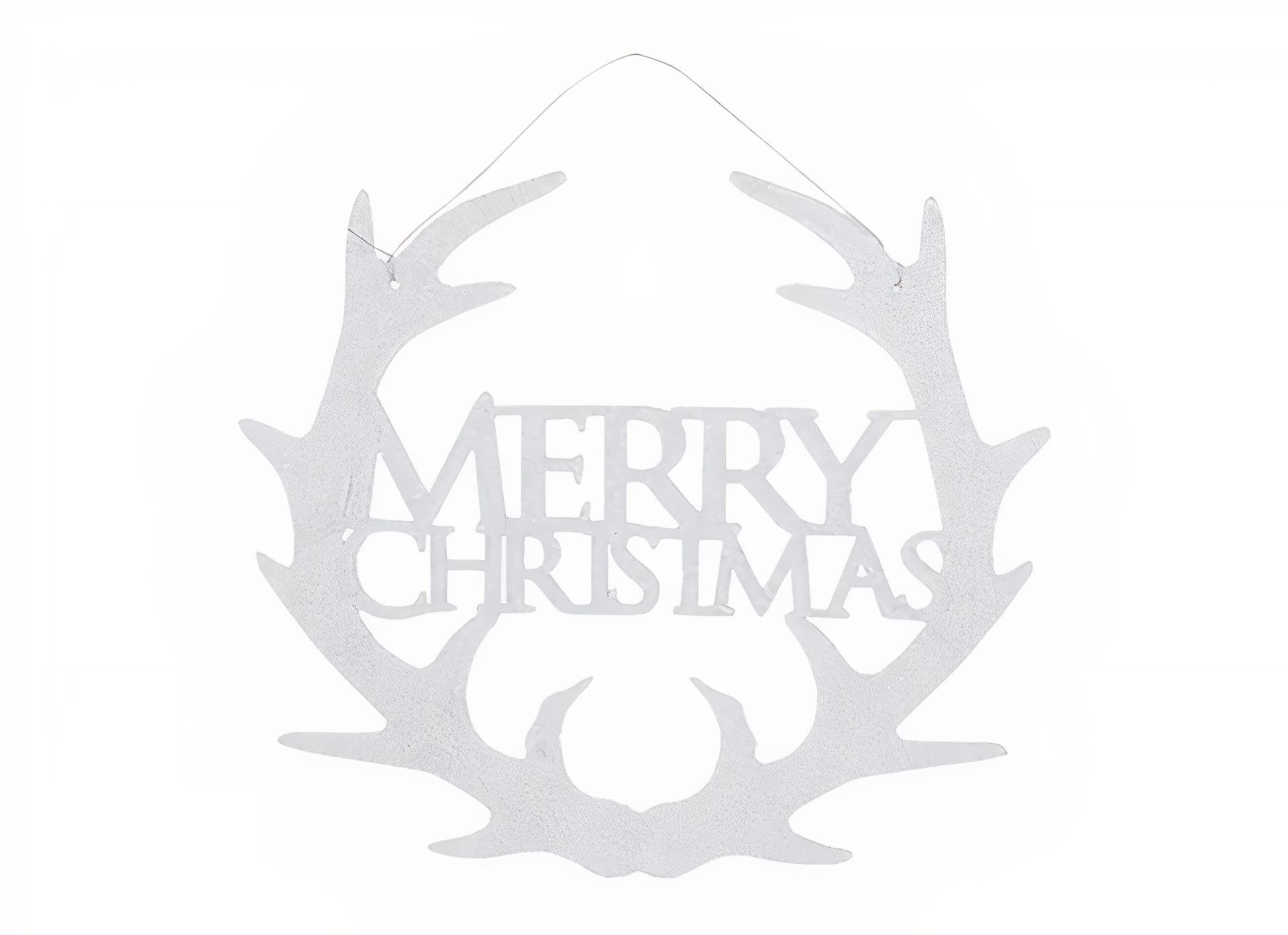 Skyte White Skyte® Merry Christmas Glitter Hanging Sign Decoration Sparkling Xmas Home Door Décor Bunting Snow Shiny Classic Tree Hanging (White)