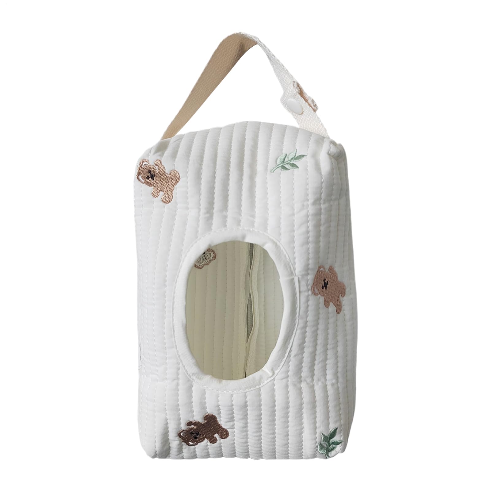 Estuche de viaje reutilizable de algodón para toallitas de bebé: dispensadora de toallitas de algodón portátil de 20 x 12 cm, organizador para de pañales para cochecito