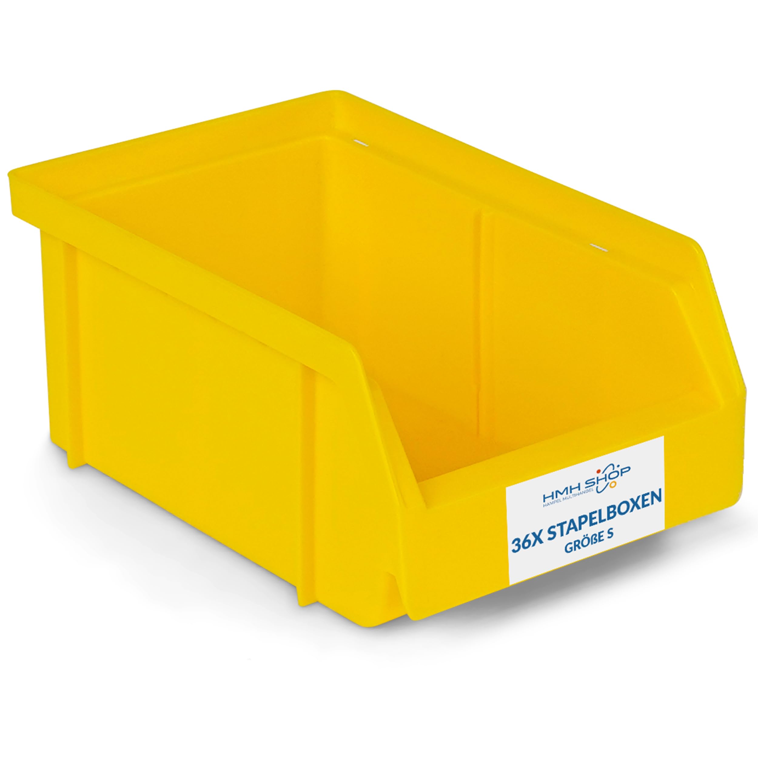 HMH Sichtlagerkästen Stapelboxen Größe S 161x105x75mm 5 Farben Gelb 36 Stück