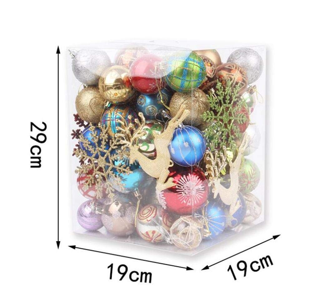Palline di Natale in plastica da appendere, palline colorate, infrangibili, per decorazioni per feste di nozze, 60-70 pezzi