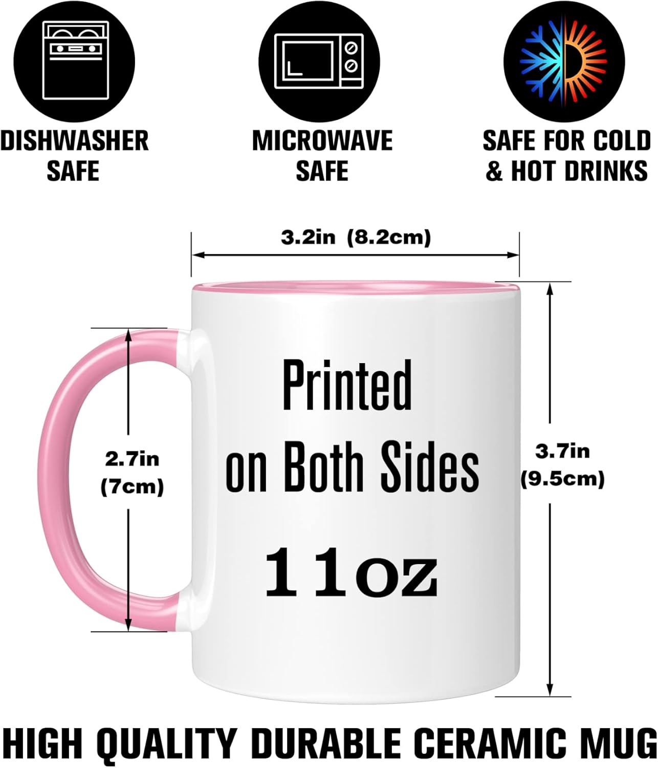 Funny Grandma Theme Ceramic Coffee Mug Glam-ma Definition Great Mother’s Day Gift Idea Grandparents Day Christmas Birthday Gift for First Time Grandmother Granny Tea Cup 11 oz White Pink - Image 3