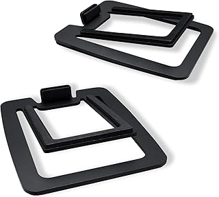 Sanyun SW601 Metal Desktop Speakers Stands for Compact 2''-3'' Speakers, Tilted Steel Damping Foam Padding for Computer PC Tabletop Monitor Speakers, Recommended for SW208 Black (Pair)