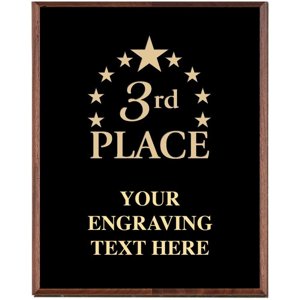 Crown Awards Third Place Plaques, Custom Engraved 3rd Place Trophy Plaque Award, Great Customizable Third Place Recognition Gift Prime