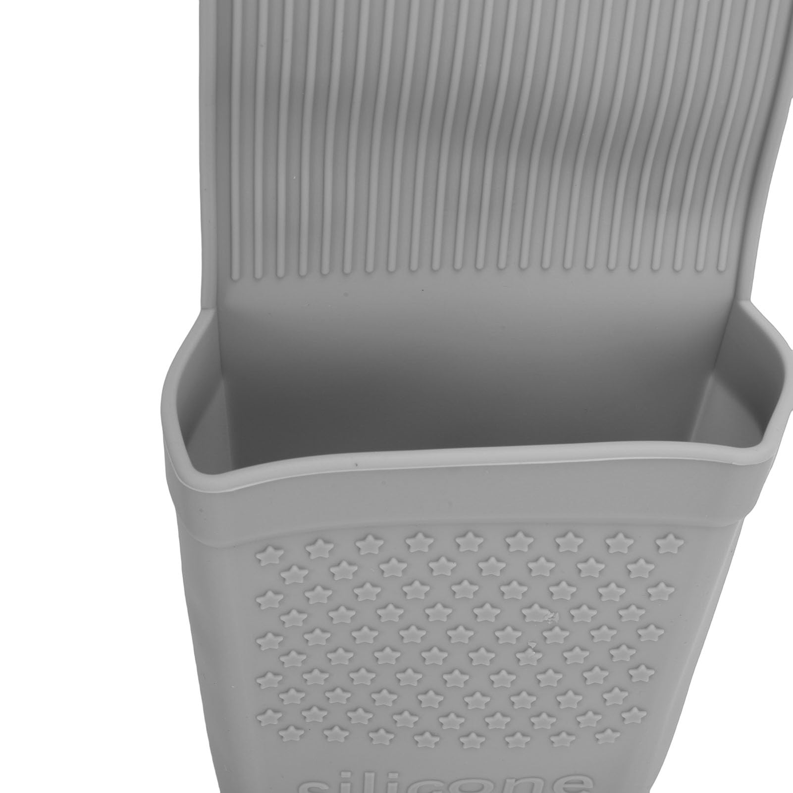 Brrnoo Halterung für Stylinggeräte, Silikon-Lockenstabhalter, Zubehör für Dauerwellen, Glätteisen, Hitzebeständige Silikontasche mit Starkem Saugnapf (GRAY)
