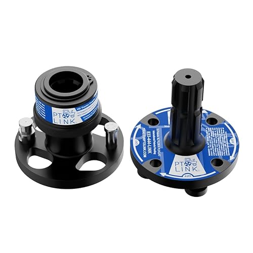 Sistema de Conexión Rápida HD de PTO Link - Paquete Duo (1 Acoplador Hembra/Tractor + 1 Acoplador Macho/Implemento), Se Ajusta a Tractores de 35HP a
