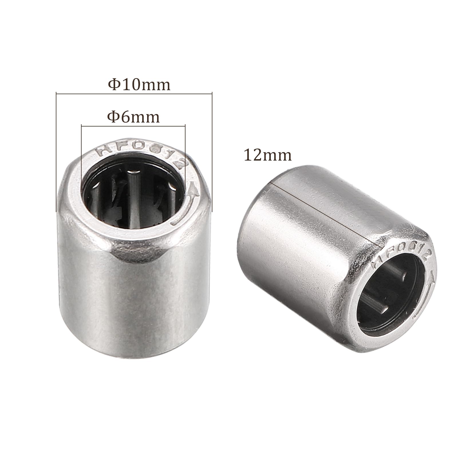 10Pièces Roulements Aiguilles Hf0612 6mm Diamètre d'Alésage X 10mm Diamètre Extérieur X 12mm Largeur Unidirectionnels Utilisation Dans l'Équipement Agricole, avec Cage en Acier