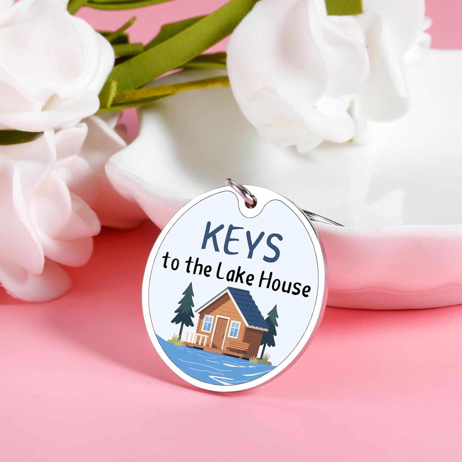 XPENMULBOJA Lake House Keychain New Home Lake House Key Chain Lake House Accessories New Home Gifts - Image 3