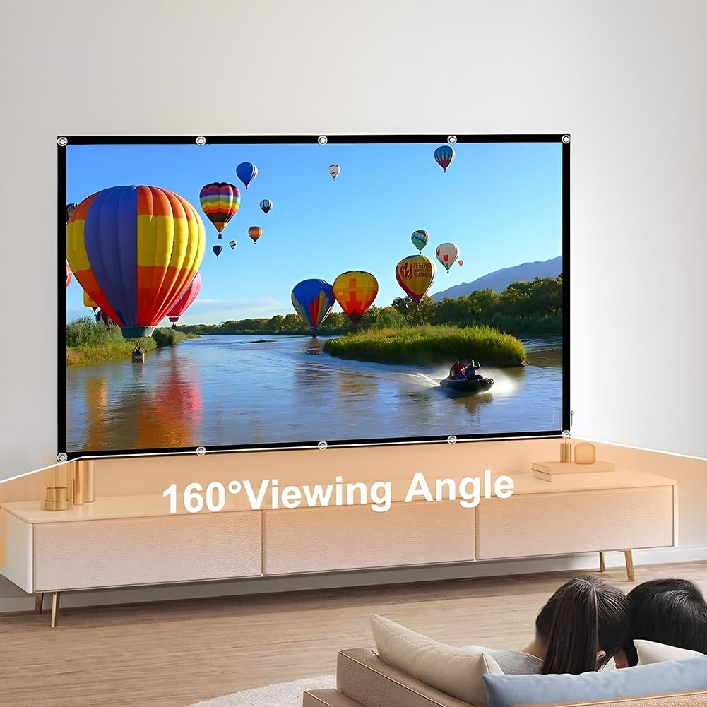 Ekran Projekcyjny 300 Cali na Zewnątrz i do Wnętrz 4k HD 16:9 Dwustronna Projekcja Ekran Filmowy do Kina Domowego, Edukacji, Prezentacji Biurowych(180 Inch)