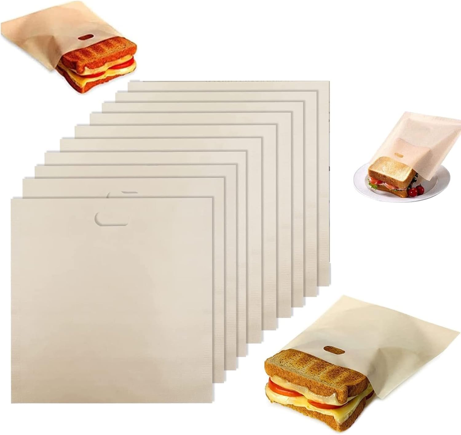 10Pcs Toaster Bags, Reusable Toastabags, Sandwich Toaster Bags
