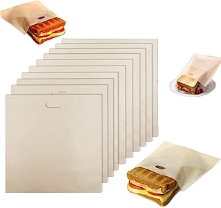 10Pcs Toaster Bags, Reusable Toastabags, Sandwich Toaster Bags, Washable Toastie Bag, Toast Bags, Toastie Bags for Toaster, Toast Bags for Toast Sandwich Panini Snacks
