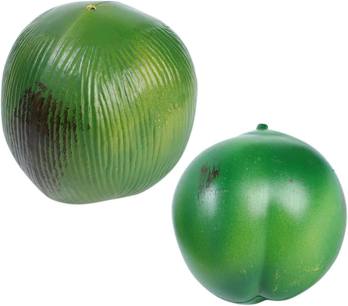 Unomor 6pcs Simulation Coconuts Model Realistic Plastic Props for Photo Decorations for Parties and Events Artificial Coconut Ornaments