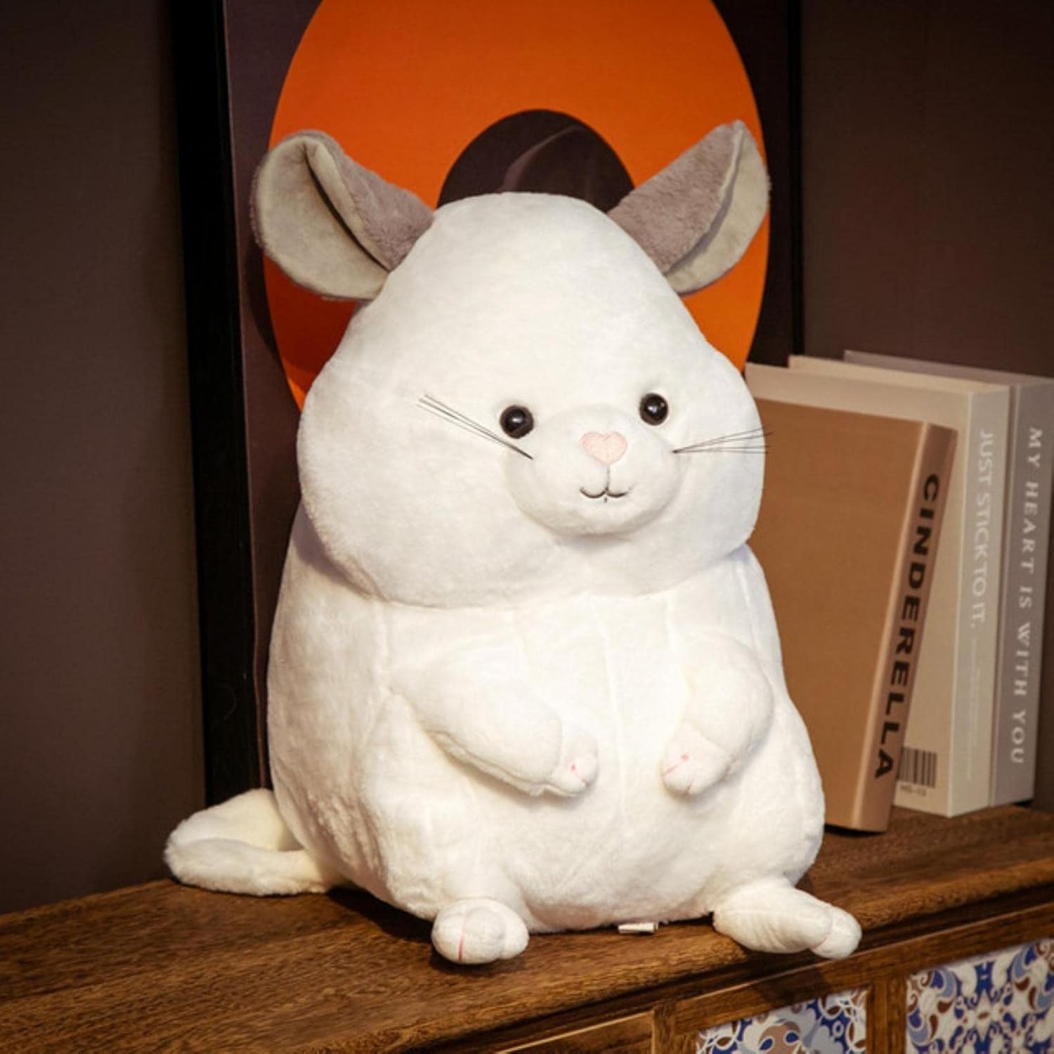 ZYKAA 35/45 cm Simulación Chinchilla Juguetes de Peluche Cute Chipmunk Mouse Realista Chinchilla Almohada Muñecos de Peluche para niños Regalo-45 cm, Blanco