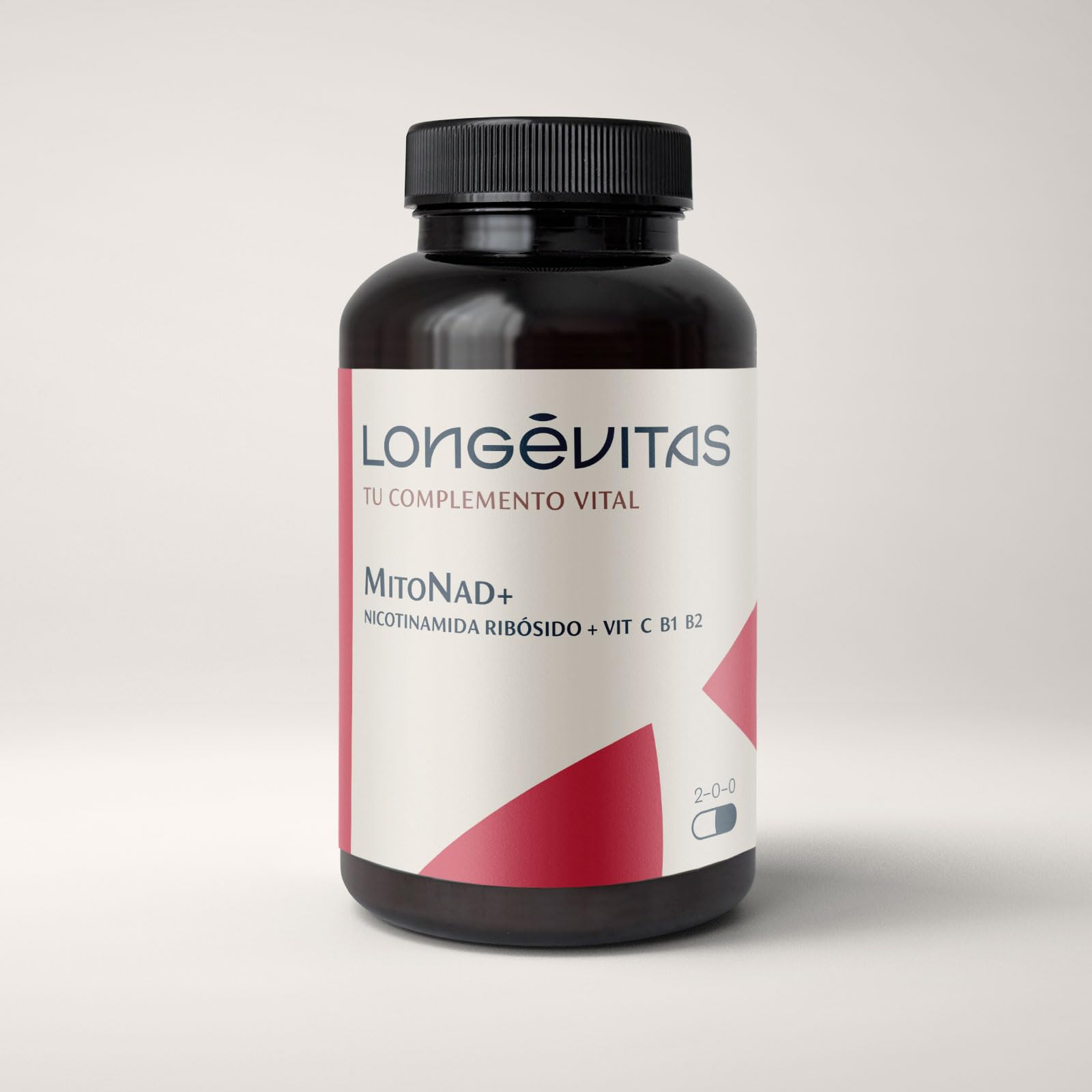 Longévitas MitoNAD+, Nicotinamida Ribósido NAD Booster, 1 Mes (60 Cápsulas) | Con Vitamina C y B1 B2, Comité Científico Dr. Aguilera, Soporte Mitocondrial, Fabricado en España, ISO9001