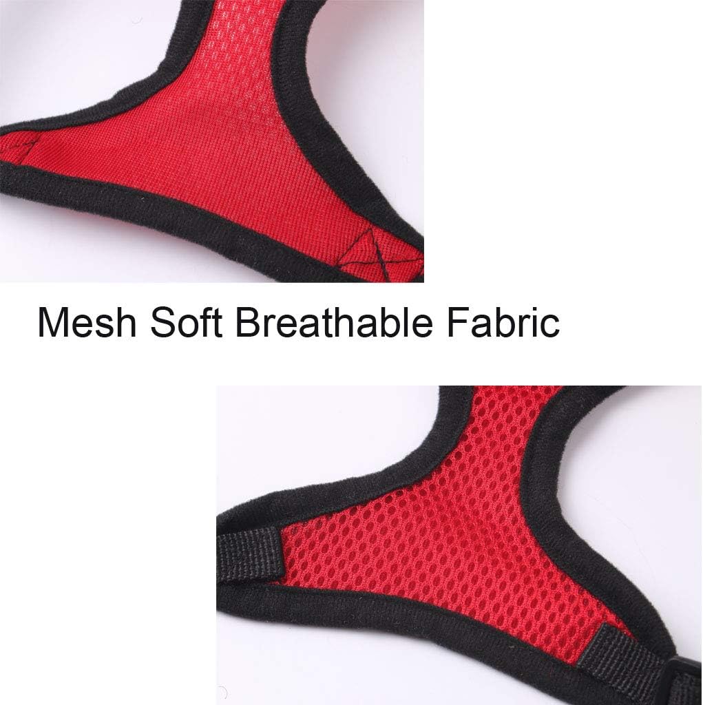 Meeyou Little Pet Adjustable Mesh Harness with Leash(M,Red)