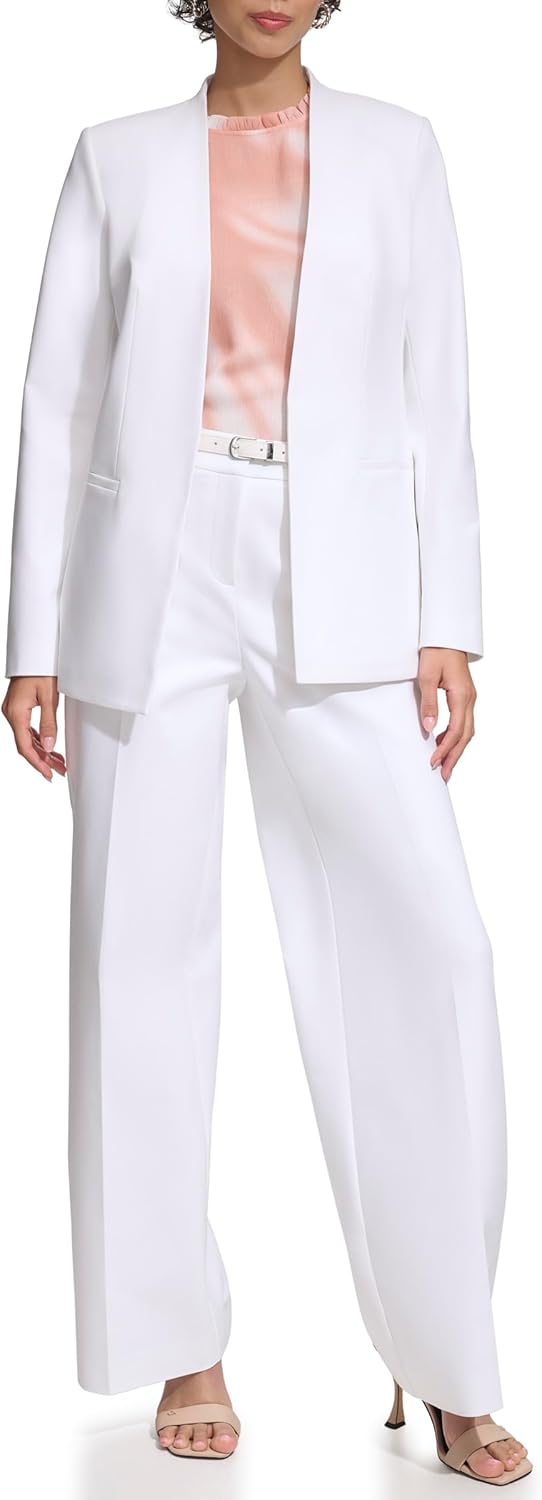 Calvin Klein Women's Stand Up Collar Open Front Structured Long Sleeve Jacket - Image 2