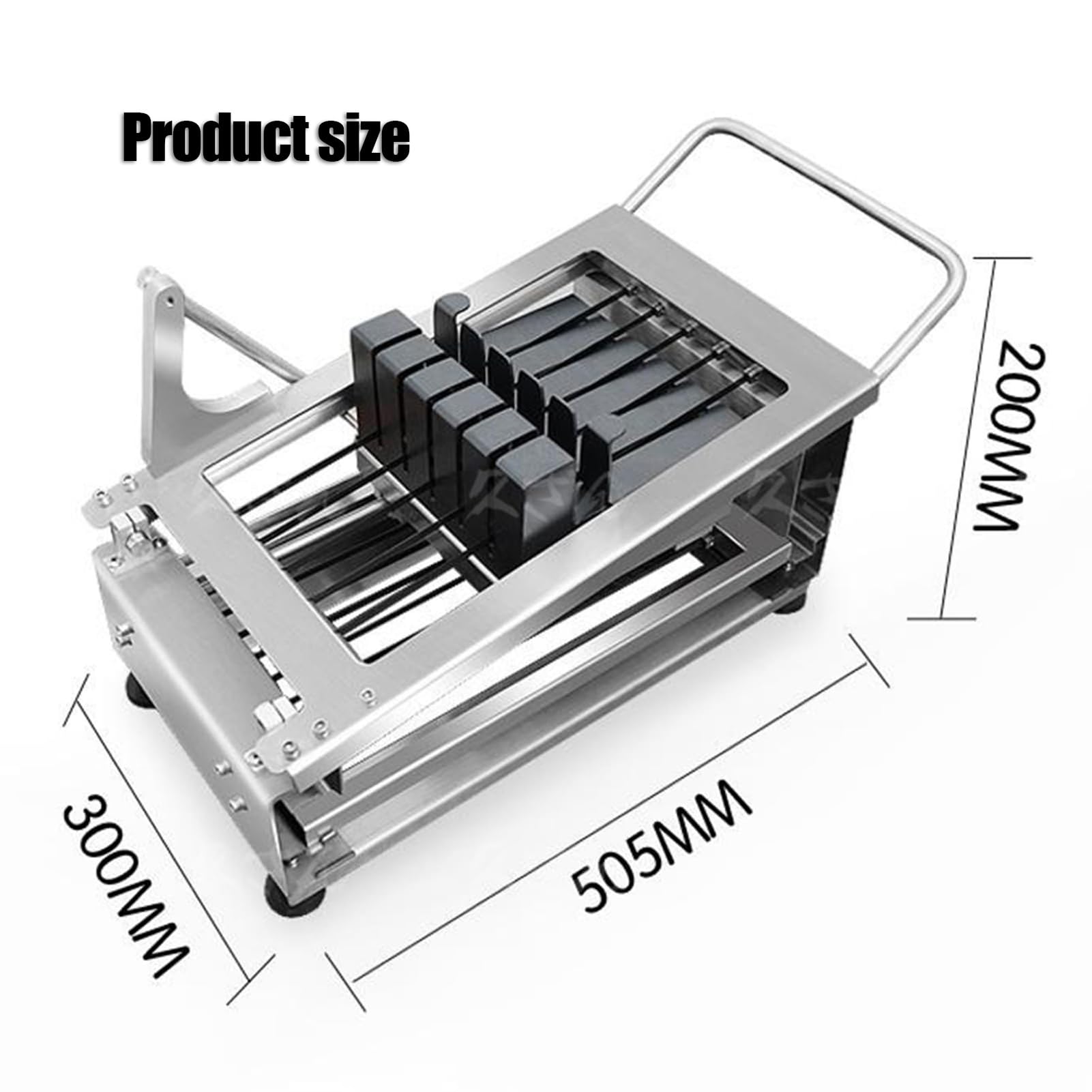 Manueller Sushi-Rollschneider, Edelstahlschneider für 190-mm-Rollen, schneidet bis zu 10 Rollen auf einmal, perfekt für Restaurants und Heimküchen