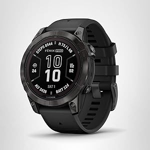 Garmin fnix 7 Pro Sapphire Solar, Multisport GPS Smartwatch, Built-in Flashlight, Solar Charging Capability, Black