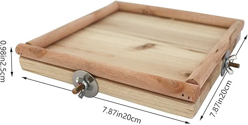 Miniatura 7 de Dnoifne Soporte de madera natural para loro, pájaro, jaula de pájaros de madera natural, accesorios de poste, perca de escalada de pie para loro,