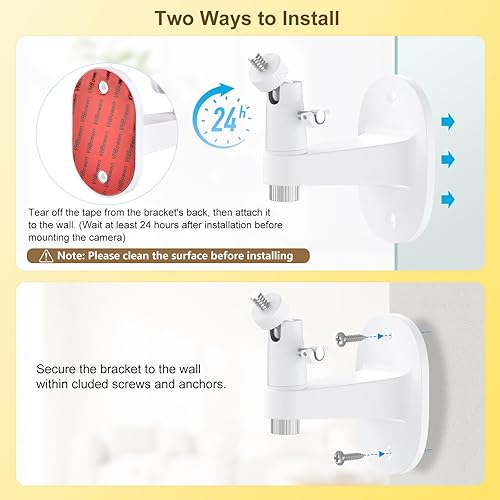 Miniatura 4 de Soporte de pared ajustable para monitor de bebé HelloBaby HB65HB40HB6550HB66HB6339HB6550 Pro, ANMEATE SM935E, soporte giratorio de 360 para monitor