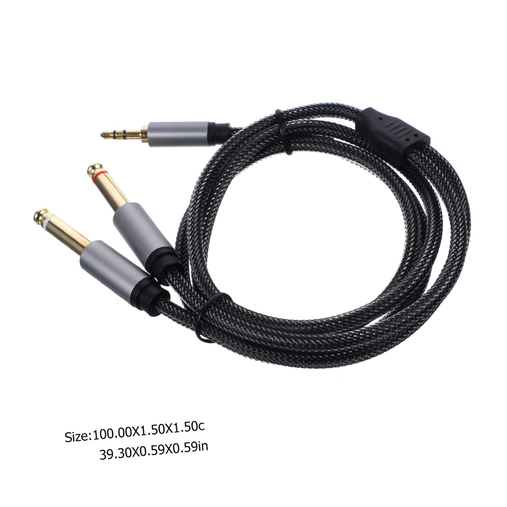 Angoily 5st Kabelverteilerleitung Splitter Für Audiokabel Patch-kabel Stereo-buchse Auf 2 Mono-buchsen 1/8 Auf 1/4 Adapter Kopfhörer-splitter Gitarrenverstärkerkabel Zinklegierung