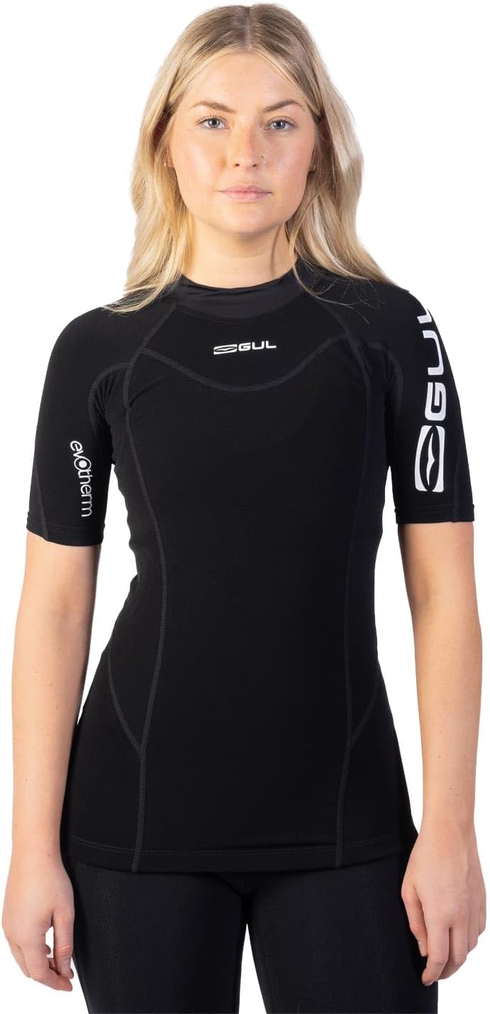 GUL Womens Evotherm Short Sleeve Thermal Rashguard - Black