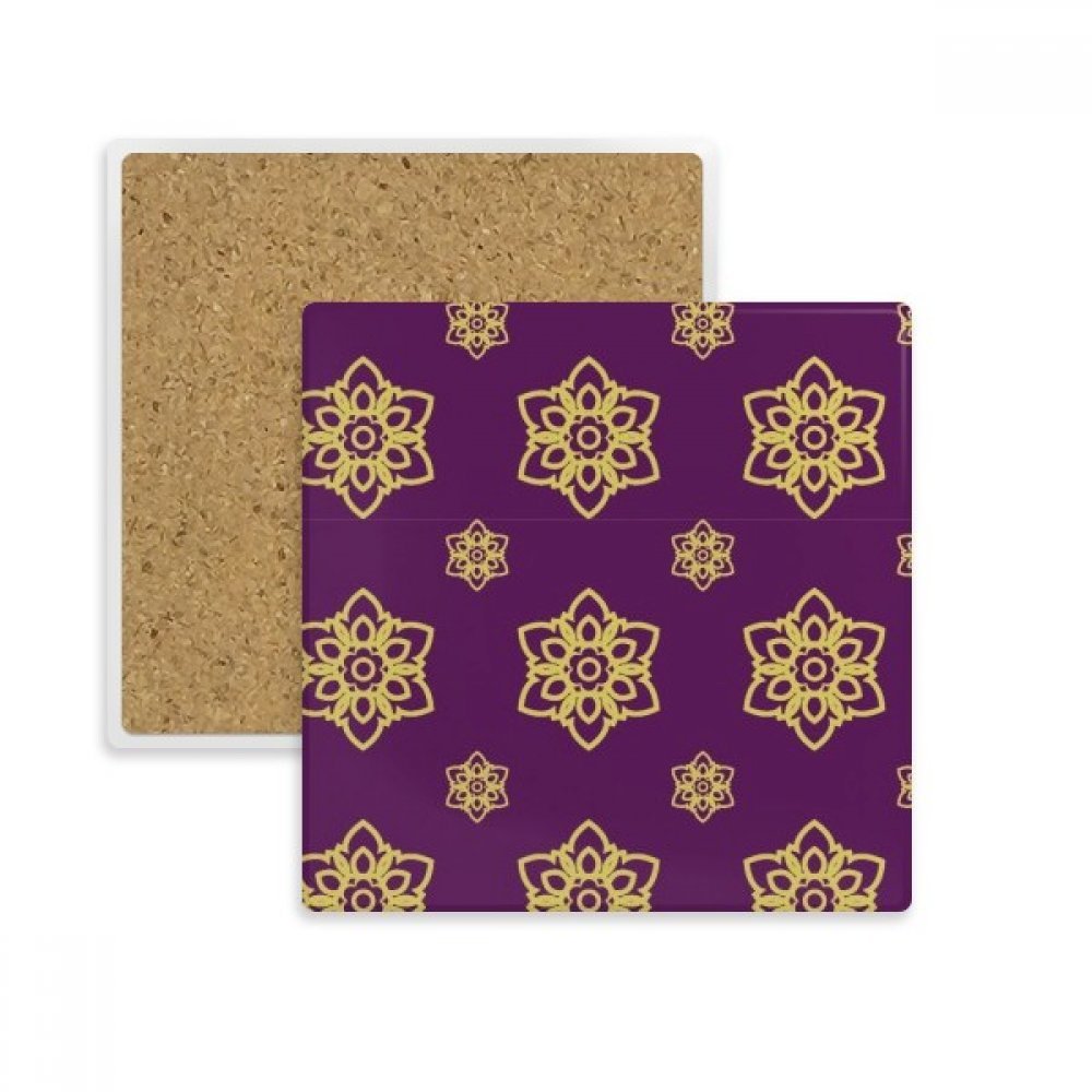 Coaster en pierre absorbant de style Thaïlande violet d'or durable