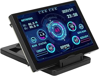 Bewinner Mini tela IPS USB de 5 polegadas, monitor de temperatura do computador, painel de sensor de computador, monitor dinâmico para PC, ARGB, computador, PC, CPU RAM, monitor de dados HDD