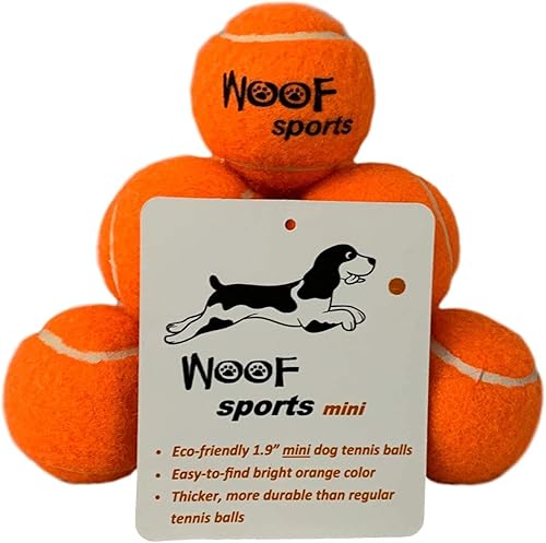 Miniatura 3 de Pelotas de tenis pequeñas para perros (1.9 pulgadas), 12 pelotas de tenis naranjas duraderas y fáciles de encontrar para perros pequeños y