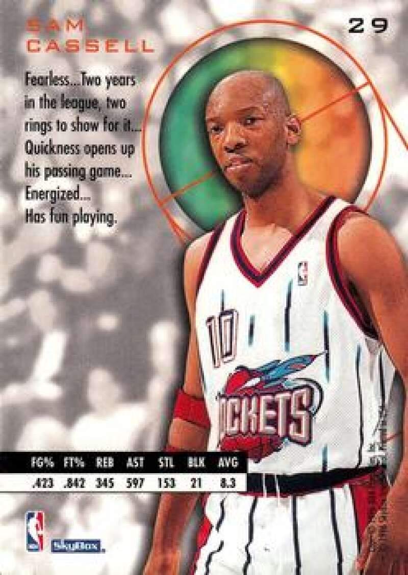 Amazon.com: 1995-96 SkyBox E-XL Basketball #29 Sam Cassell Houston