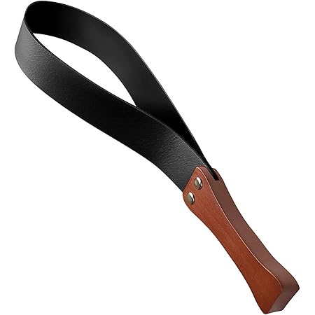 ACTIMED Leather Paddle with Non-Slip Wooden Handle, Riding Crop for ...