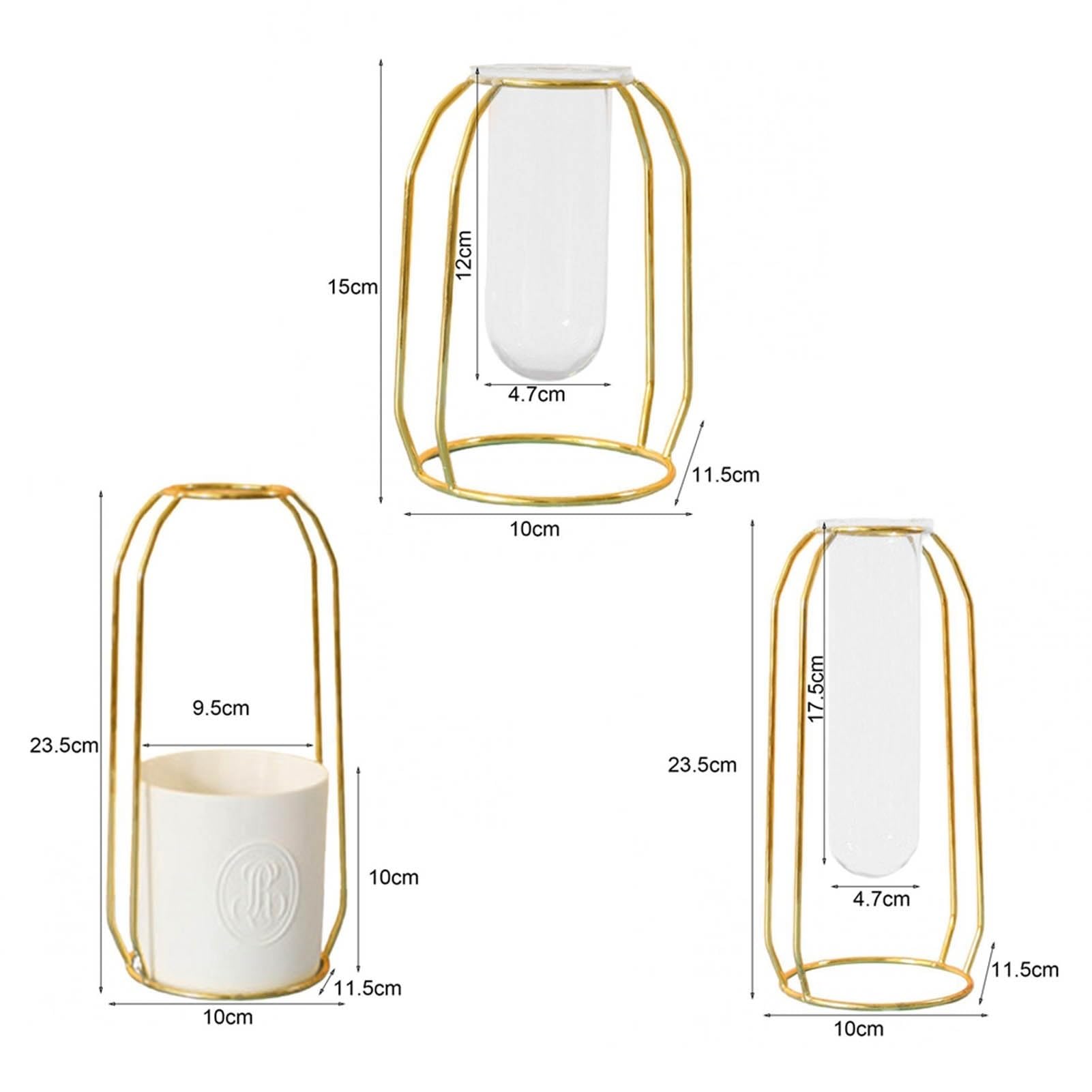 vases Vase hydroponique de Style Nordique Terrarium Portable Plante Terrariums Station de Propagation décor à la Maison Salon Fleur Support Ornement Vase à Fleurs(Rose Gold 2)