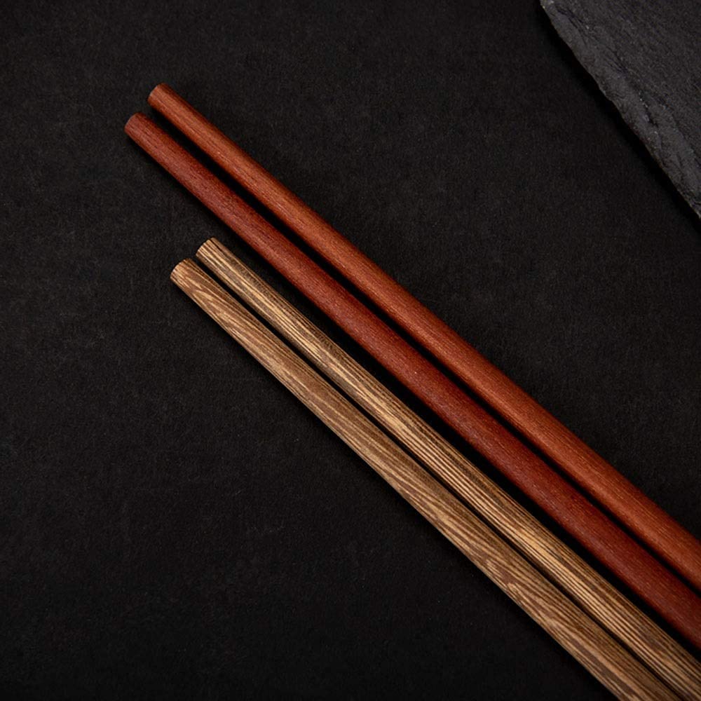 Coffret Cadeau Haut de Gamme Baguettes, Ailes de Poulet Bois de Santal Rouge, Sans Laque Sans Cire, 5 Paires/10 Paires, 25cm(Color:A,Size:10 pairs)