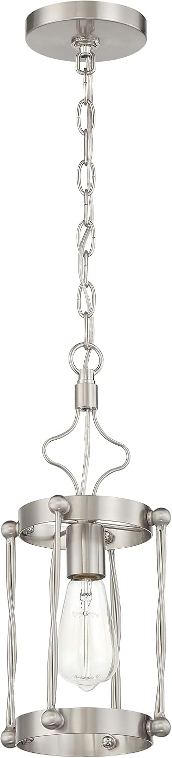 Craftmade Jolenne 1 Light Mini Pendant, Brushed Polished Nickel, 57091-BNK