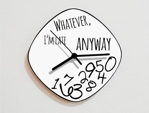 Whatever, I'm Late Anyway/Oval White - Wall Clock