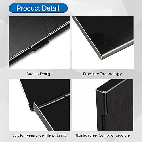 Miniatura 9 de Tarjetero para tarjetas de visita, estuche delgado para tarjetas de visita para hombres y mujeres, funda de bolsillo de metal, tarjeteros