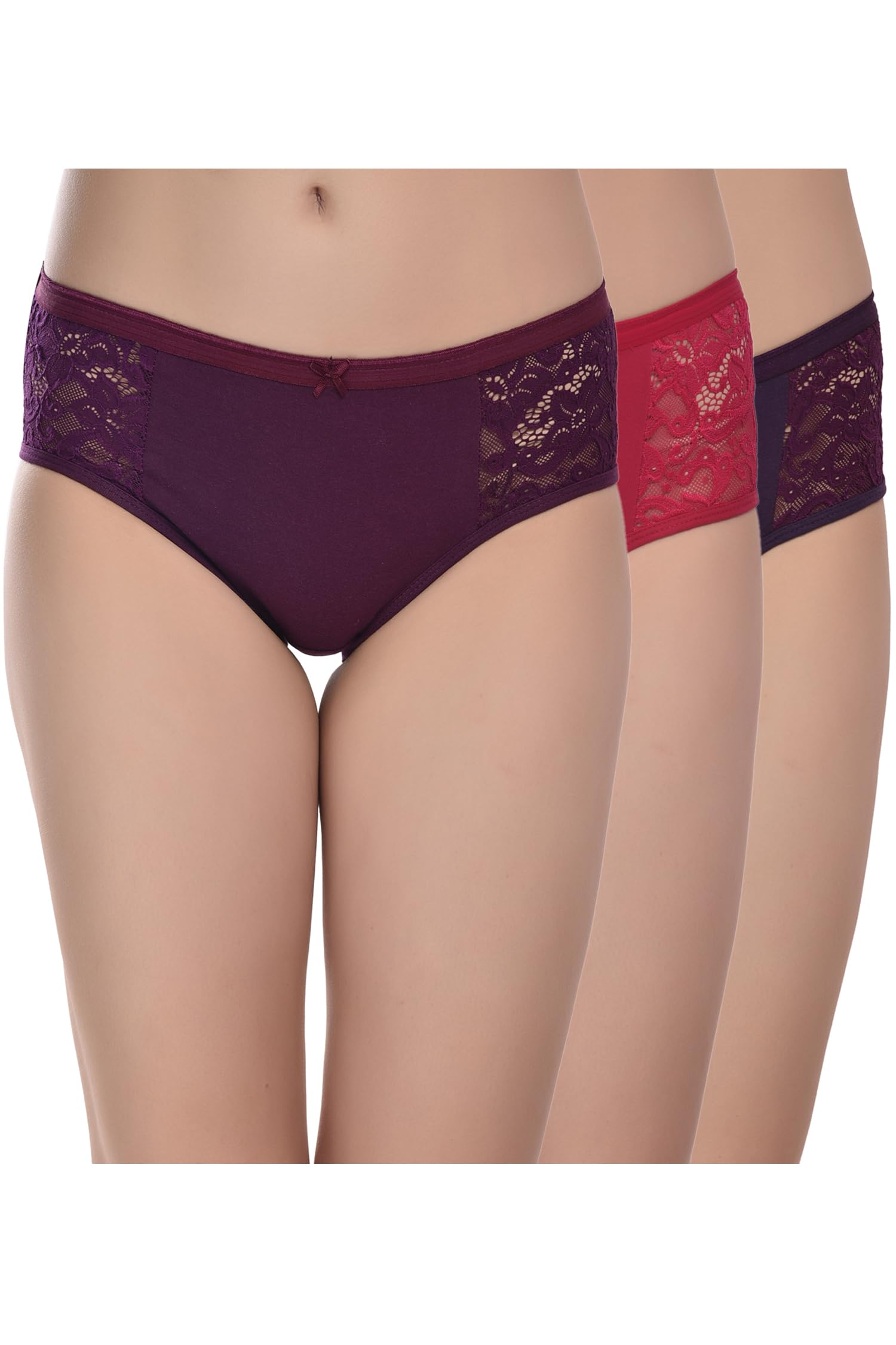 lilysilk Pack of 3 Women's Invisible Seamless Bikini Lace Underwear | Half Back Coverage Panties | Lace Boy Shorts for All-Day Comfort-picture-25
