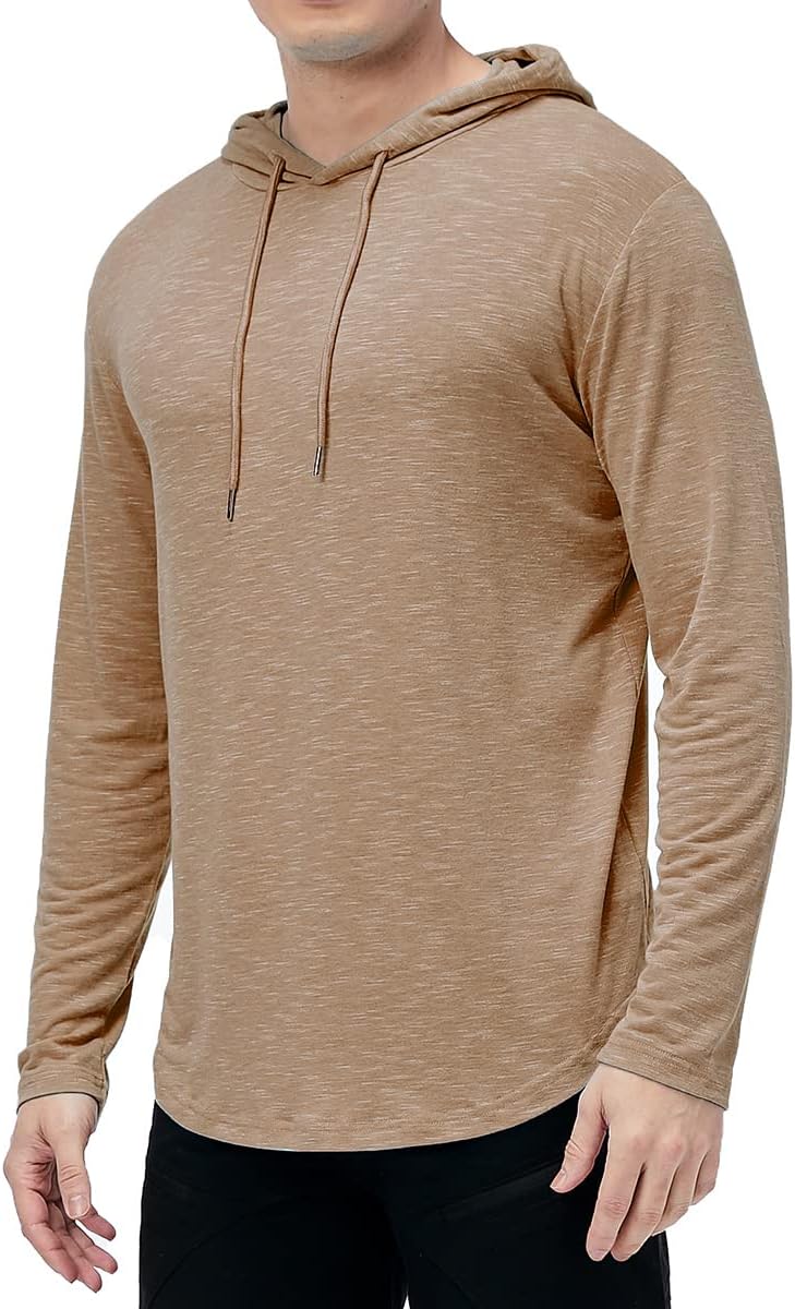 MANSDOUR Men's Athletic Hooded Shirts Long Sleeve Workout Sport Hoodie Casual Running T Shirt Quick Dry Pullover Top - Image 2